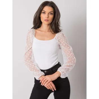 Dámské tričko Dámská halenka s ozdobnými rukávy Charm RUE PARIS Bílá