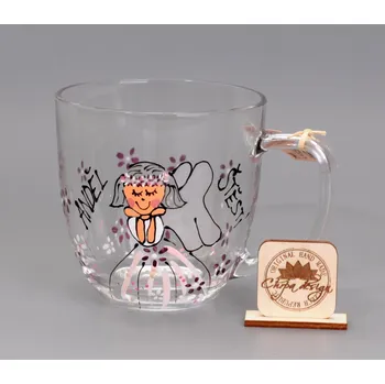 Skleněný hrnek - anděl štěstí