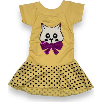 Dívčí šaty Teddy Dívčí žluté šaty 03 Barva: Žlutá, Velikost: 128