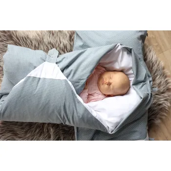 Zavinovačka Eva Kiedroňová SET 4v1 - Dráček - Šedý s bílými tečkami + Zdarma webinář - Mít peřinku není všechno