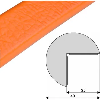 Stavební profil Ochranný profil 2, oranžová, Ø 4 cm × 500 cm