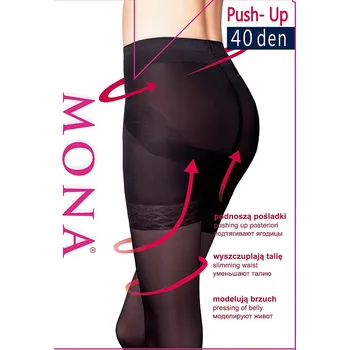 Dámské punčochy Dámské punčochové kalhoty Mona Push-Up 40 den daino/odc.béžová 4-L