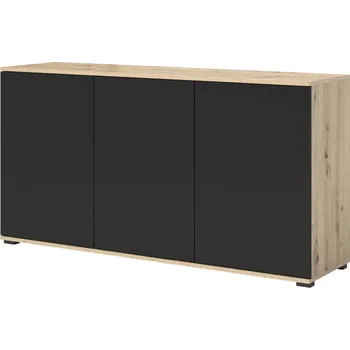 Předsíňová stěna Komoda Emi 3D - dub/černá