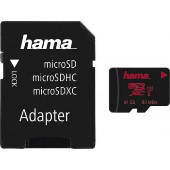 Paměťová karta 64GB Hama 213115 Memory Pro 4K microSDXC UHS-I Card + adaptér Hama 00213115