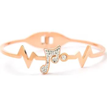 Náramek Náramek Osminová nota s kamínky Barva: růžové zlato