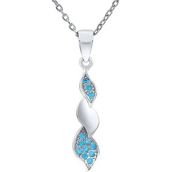 Řetízek Dámský stříbrný řetízek s přívěskem se světle modrými Brilliance Zirconia LPS086NLB