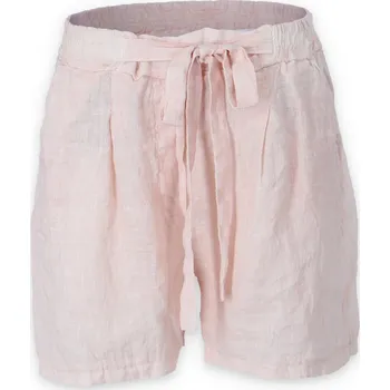 Dámské kalhoty Kraťasy lněné 20928 Italie barva: růžová-pudrová