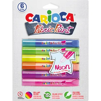 Speciální výtvarná barva Barvy na textil Carioca Neon - 6x10,5 ml