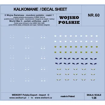 Plastikový model Weikert decals 1/35 Polish Uniforms WWII - part 1