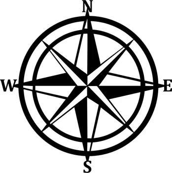 Nástěnná kovová dekorace COMPASS černá