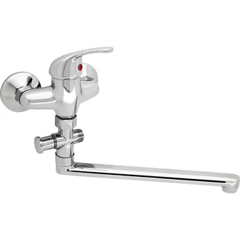 Vodovodní baterie Slovarm - EA.3518/I-100 - Baterie vanová nástěnná pro bytová jádra, bez příslušenství, ramínko ploché, L 300 mm, rozteč 100 mm - 481204