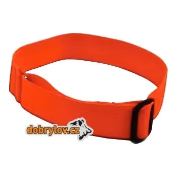 Obojek pro psa Gumová páska (obojek) za klobouk reflexní, oranžová, nastavitelný pro obvod 35x500-700 mm