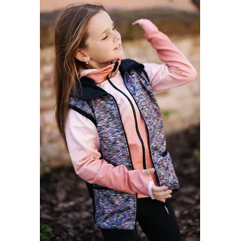 Pánská vesta barevná melírovaná softshellovo-tecnostretchová vesta se širokým