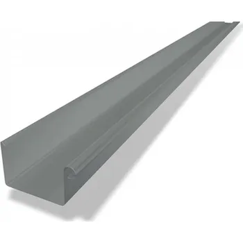okap PREFA žlab, okap hranatý hliníkový, šířka 86 mm, délka 3M, Světle šedá P10 RAL 7005