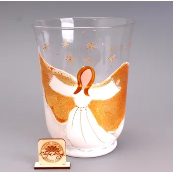 Svícen Svícen velký vánoční zlatý anděl Zlatá