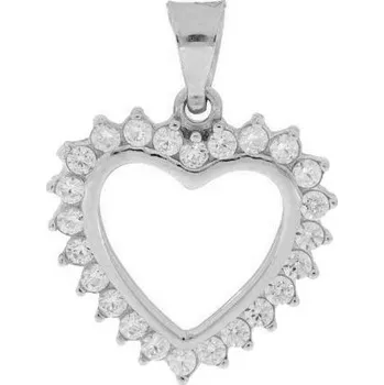 Přívěsek Bílé srdíčko se zirkony PS216