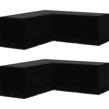 Krycí plachta vidaXL Marketos Plachty na zahradní nábytek 2 ks tvar L 12 oček 250x250x90 cm