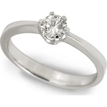Prsten Zásnubní prsten z bílého zlata s briliantem BP0090F + DÁREK ZDARMA