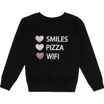 Chlapecká mikina Dívčí mikina - Winkiki WJG 02946, černá Barva: Černá, Velikost: 128