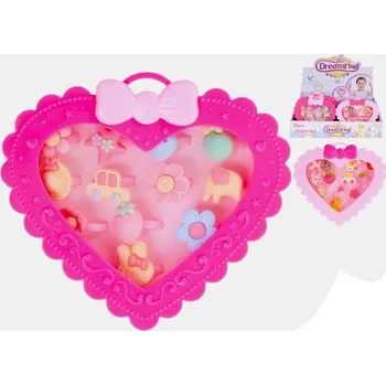 Panenka M.T. Sada prstýnků v krabičce ve tvaru srdce 13 cm Barva: Světle růžová