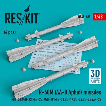 Plastikový model Reskit 1/48 R-60? (AA-8 Aphid) missiles (4 pcs.)