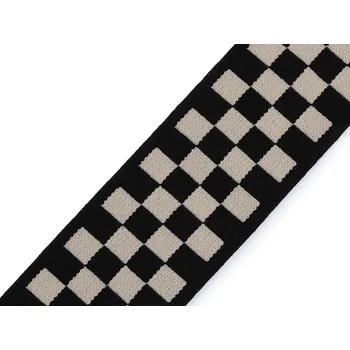 Pruženka měkká šíře 40 mm káro, barva 1 černá béžová