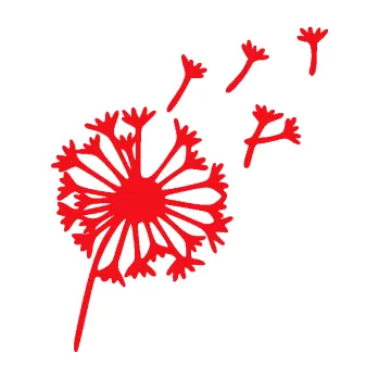 Samolepící dekorace SAMOLEPKA Pampeliška 001 pravá (10 - červená) NA AUTO, NÁLEPKA, FÓLIE, POLEP, TUNING, VLASTNÍ TEXT, TISK, AUTOSAMOLEPKY.cz, POLEPY, OBRÁZEK, LOGO, SAMOLEPKY