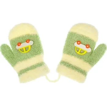 Rukavice Rukavičky dětské s palečkem zimní - AUTÍČKO zelené se žlutou - vel.9-18měs.