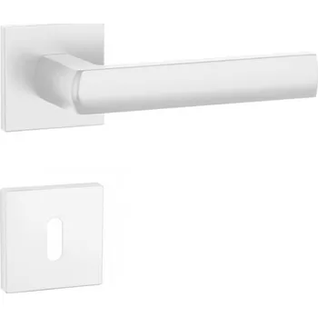 Dveřní kování AT - HOSTA - HR 7S rozety BB, klika/klika WS - Bílá matná