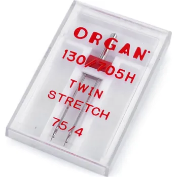 Dvojjehla Stretch 75/4 Organ, barva nikl