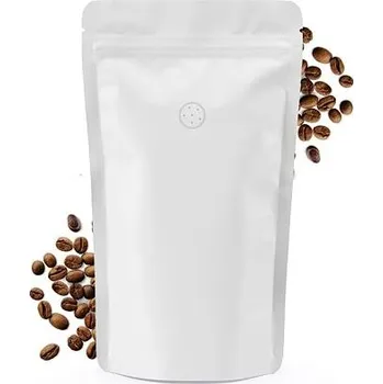 Sáček na potraviny Doypack ZIP | bílý mat | AL | ventil obsah 75g (110 x 185 + 65 mm)