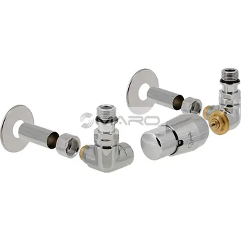 Ventil Hydronix Set radiátorový stranový Vision K Cu 15 x 1 mm, pravý, termostatická hlavice Prestige, včetně krytek, lesklý chrom, Vis02PCK