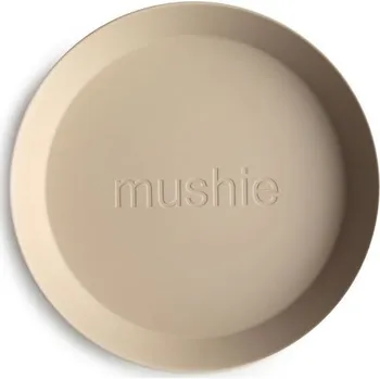 dětská jídelní sada MUSHIE Kulatý talíř 2ks Vanilla