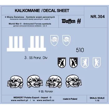 Plastikový model Weikert decals 1/16 German Armoured Forces symbols - part 4