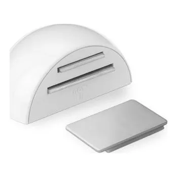 Zarážka dveří magnetická s fixací - BÍLÁ