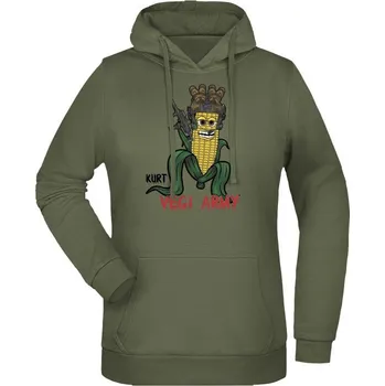Dámská mikina Dámská mikina s kapucí Kurt - Vegi army - olivová