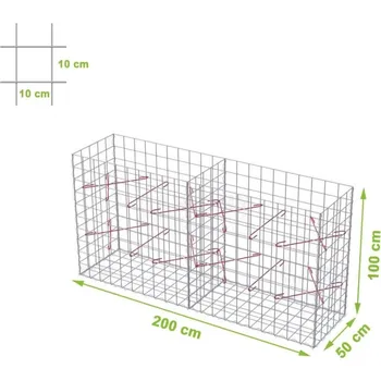 Plot Gabionový koš 200 x 50 x 100 cm oko 10 x 10 cm, bez vrchní sítě