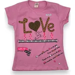 Diw Dívčí trička s krátkým rukávem ERIKA Barva: Světle růžová, Velikost: 110