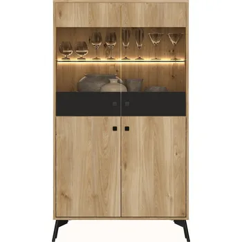 Knihovna Nábytek PEGAS s.r.o. Vitrína AGIS 03, Dub Castello/Černá