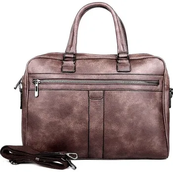 Tmavěhnědá velká pánská taška do ruky/crossbody Maria C. na formát A4