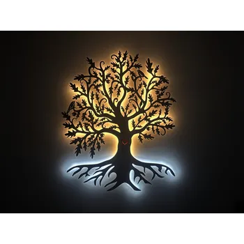 Obraz Li-Go "Dub" světelný strom s baterií 68x80cm provedení: dub, varianta: ovládání na obraze (bez dálkového ovladače)