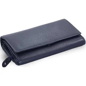 Modrá dámská psaníčková kožená peněženka s klopnou 511-2120-97