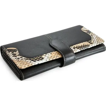 Černá dámská psaníčková peněženka se zápinkou s motivem hada 511-8118-60/99 + doprava zdarma
