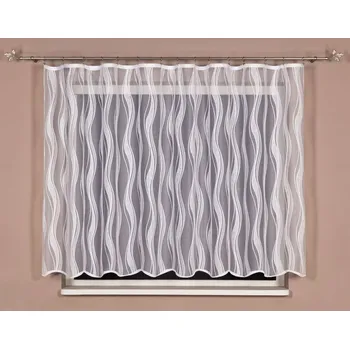 Záclona Žakárová záclona PARADISA 3904 vlnka, s bordurou, bílá, výška 140cm (v metráži)