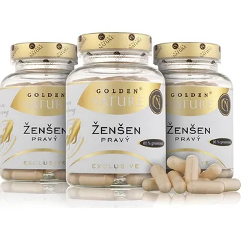 Golden Nature Exclusive Ženšen pravý 80 % ginsenosidů 500 mg Přírodní produkt Golden Nature Exclusive Ženšen pravý 80 % ginsenosidů 500 mg