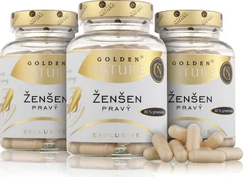 Přírodní produkt Golden Nature Exclusive Ženšen pravý 80 % ginsenosidů 500 mg