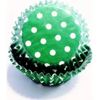 Potravinová fólie PME Košíčky 50 x 30 mm (60 ks) - Zelené s puntíky