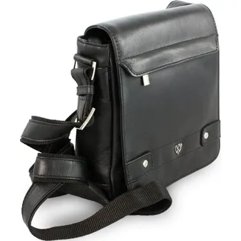 Malý černý pánský kožený crossbag s klopnou 215-1701-60 + doprava zdarma