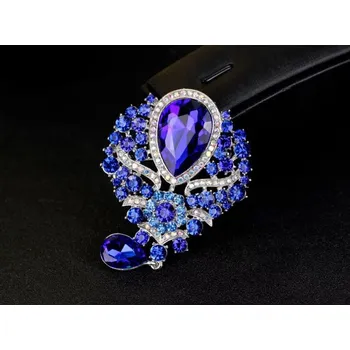 Souprava šperků B-TOP Brož s kamínky - modrá