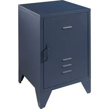 Noční stolek Modrý kovový noční stolek Vipack Bronxx 40 x 40 cm